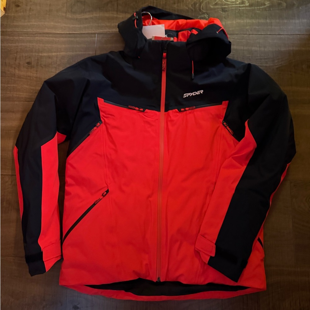 New Spyder Monterosa Jacket in Red and Black with tags